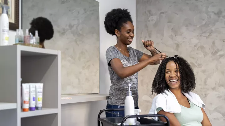 Picture of 2 women at a hair salon