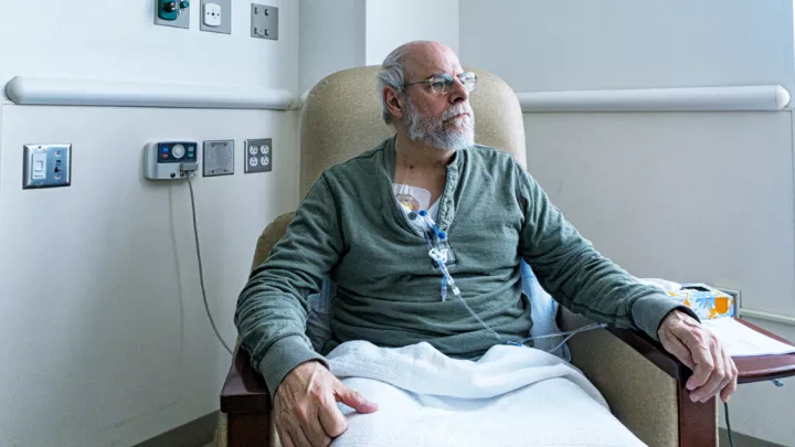 Man undergoing chemotherapy
