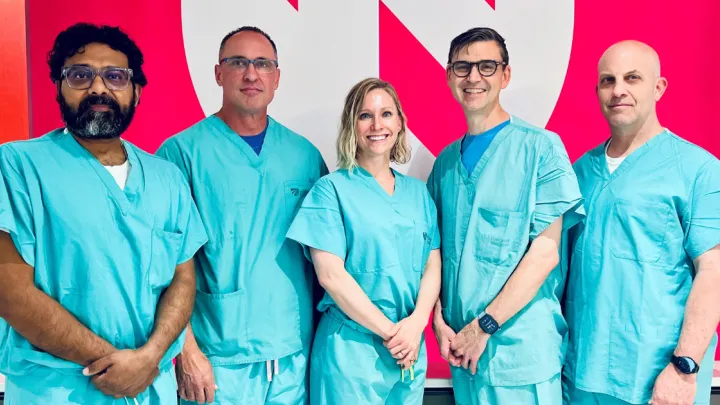 Skull Base Surgery Team: Mithun Sattur, MBBS, Neurosurgery; Samuel Pate, MD, Otolaryngology-Head and Neck Surgery; Christie Barnes, MD, Otolarygology-Head and Neck Surgery; Daniel Surdell, MD, Neurosurgery; William Thorell, MD, Neurosurgery