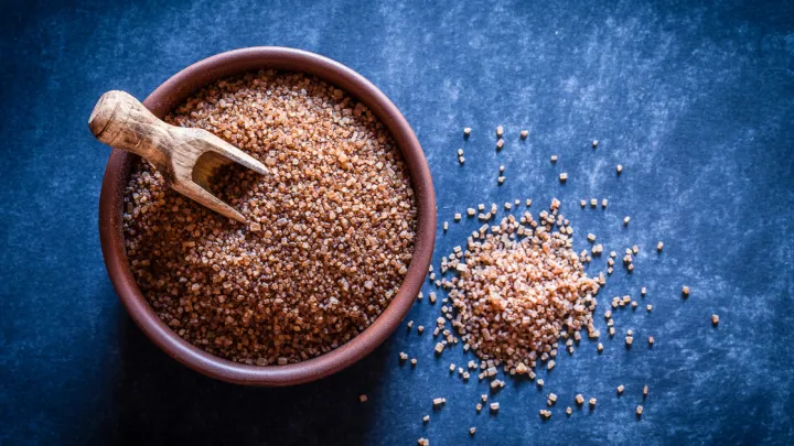 Bowl of cane sugar