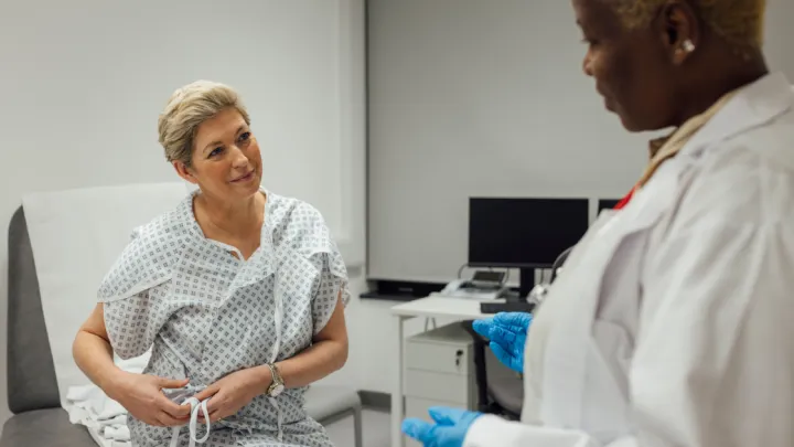 Woman talking to her doctor
