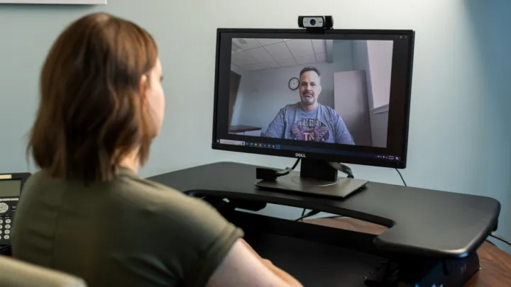 NM provider talking to patient over video call