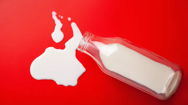 Spilled bottle of milk